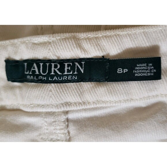 Lauren Ralph Lauren Corduroy Pants 8P Straight Slimming Ivory Fall Holidays $99 - Picture 4 of 7